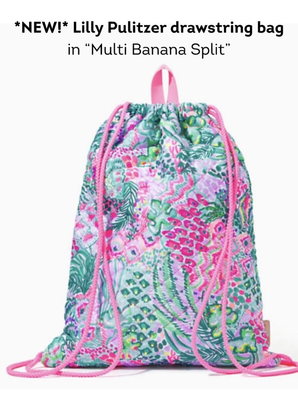 NEW Lilly Pulitzer Drawstring Backpack in Multi Banana Split